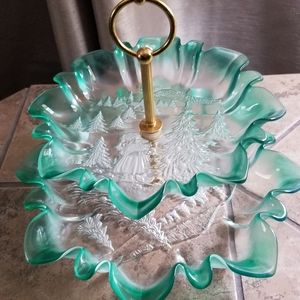 Holiday 2 tier serving platter.